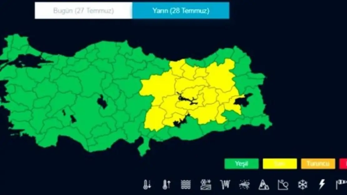 Malatya için sarı kodlu uyarı!