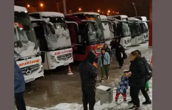 MALATYA OTOBÜSLERİ YOLDA KALDI