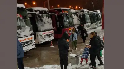 MALATYA OTOBÜSLERİ YOLDA KALDI