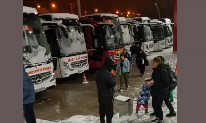 MALATYA OTOBÜSLERİ YOLDA KALDI